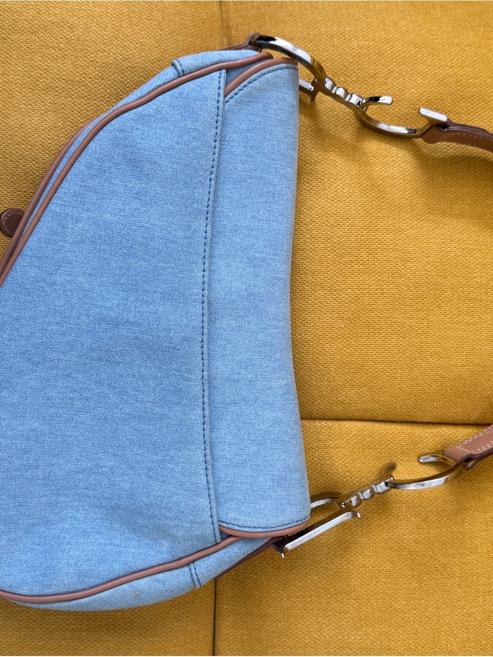 Vintage Christian Dior john galliano denim saddle bag - Picture 7 of 13